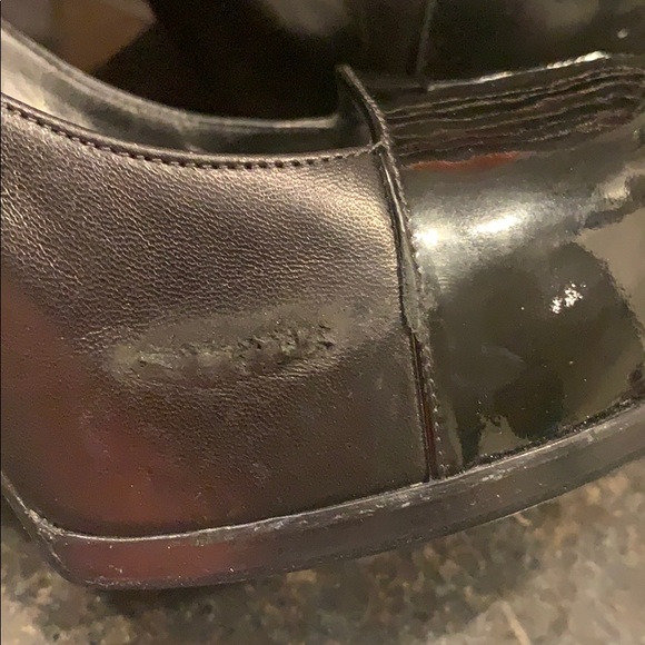 YSL Women's Round Toe Platform Pumps Leather Black - Picture 5 of 8